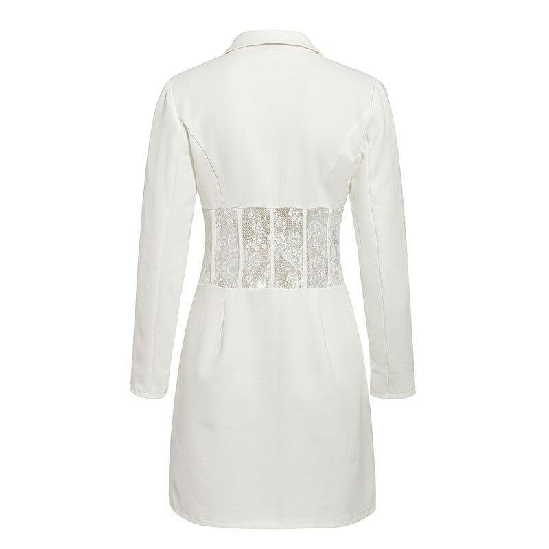Blazer Vestido Branco Elegance c/Renda