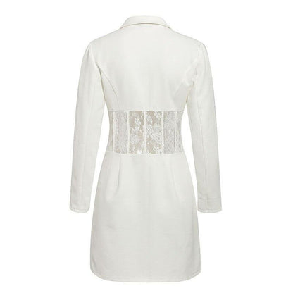 Blazer Vestido Branco Elegance c/Renda