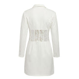 Blazer Vestido Branco Elegance c/Renda