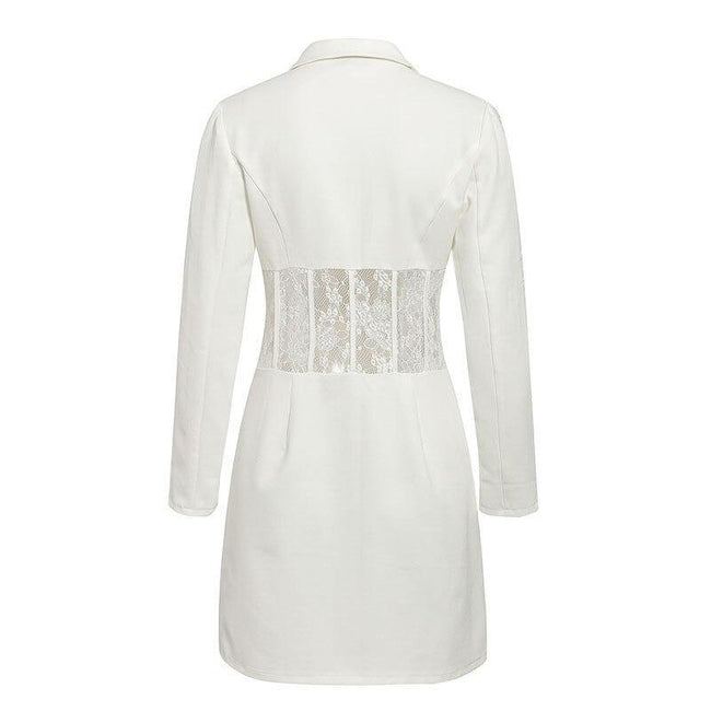 Blazer Vestido Branco Elegance c/Renda