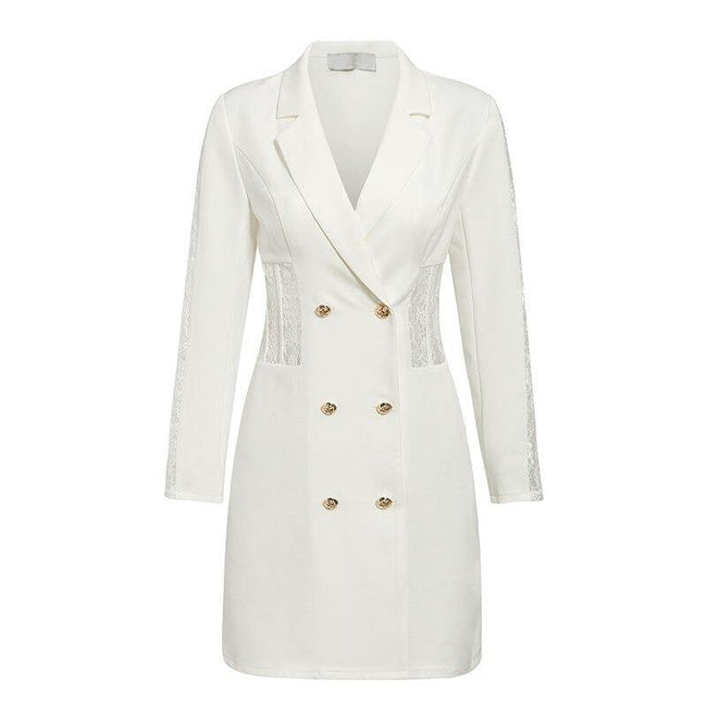 Blazer Vestido Branco Elegance c/Renda