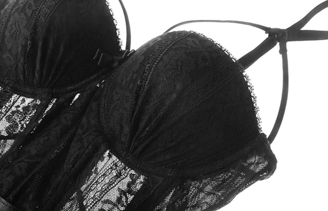 Corset de Renda Strappy c-Cinta-Liga - Loja Style Me