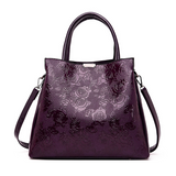 Bolsa de Mão Relevo Rosas Couro PU