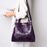 Bolsa de Mão Relevo Rosas Couro PU