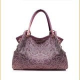 Bolsa de Ombro de Renda Couro