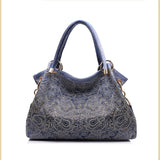 Bolsa de Ombro de Renda Couro