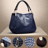 Bolsa de Couro Envernizado Croco LO8614