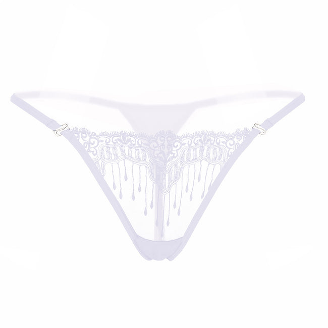Calcinha de Renda Transparente sensual fio dental branca