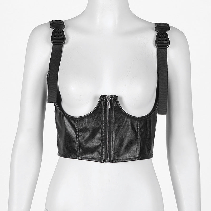 Colete-corset Couro Eco Rock