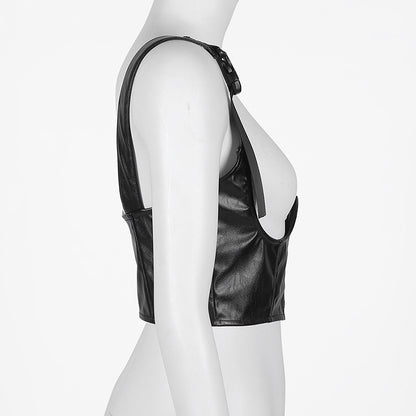 Colete-corset Couro Eco Rock