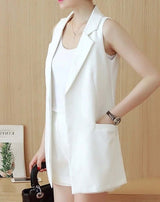 Colete feminino Alfaiataria Longo branco