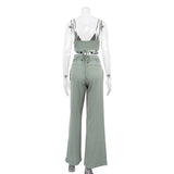 Conjunto Cropped Alfaiataria Verão Amarrações, P, M, G, Verde