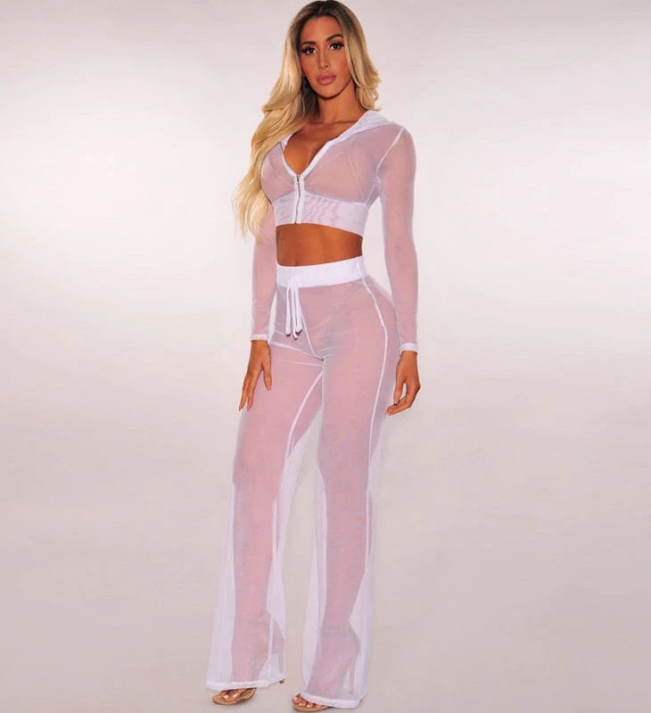 Conjunto Cropped Transparente de Manga