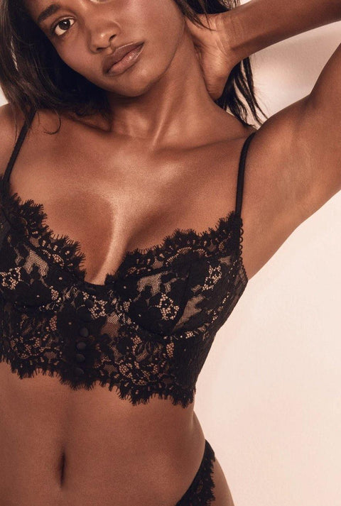 conjunto lingerie magnific de renda bralette sensual preto