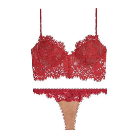 conjunto lingerie magnific de renda  bralette sensual vermelho