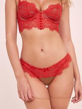 conjunto lingerie magnific de renda sensual vermelho