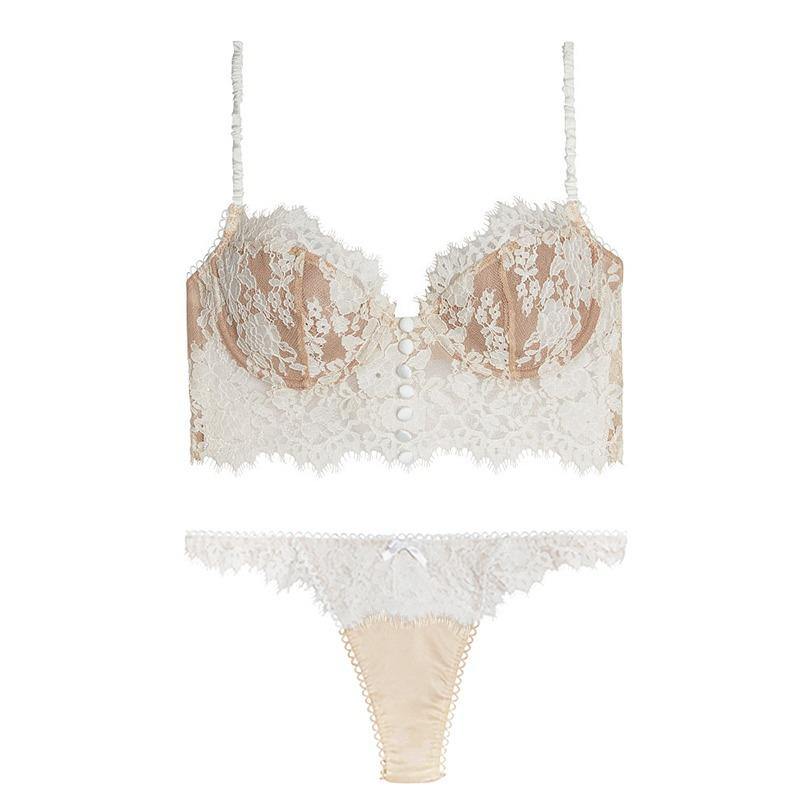 conjunto lingerie magnific de renda  bralette sensual branco
