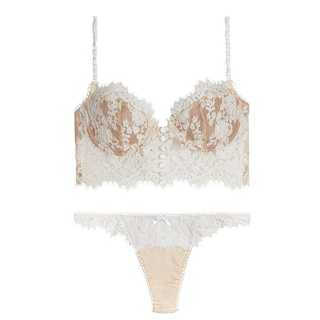 conjunto lingerie magnific de renda  bralette sensual branco