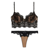 conjunto lingerie magnific de renda  bralette sensual preto