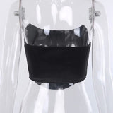 corpete de cetim cropped tomara que caia corset corselete blusa reforçado barbatana plástica decote sensual sexy festa luxo brilhante brilhoso elegante verão preto