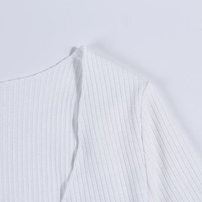 Cropped Cardigã Tricot de Amarrar Manga Longa - Loja Style Me