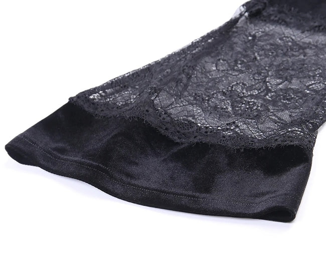 Cropped Gótico de Veludo c- Renda - Loja Style Me