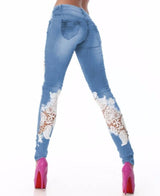 Calça Jeans c/Renda LO8523