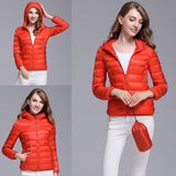 Jacqueta Puffer c/Capuz ultra leve vermelho