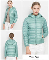 Jacqueta Puffer c/Capuz ultra leve verde água 