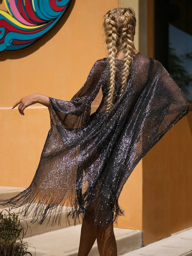 Kimono curto com sales franjas