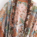 Kimono Oriental Boêmio Longo com Faixa