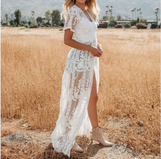 Kimono renda longo sales