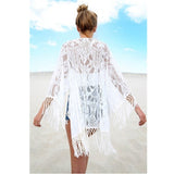 Kimono Saída de Praia de Renda com Franja LO8330