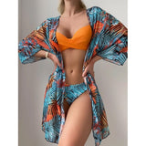 Kit Biquíni Estampado Hot Pants + Kimono Curto de Manga 2, P, M, G, GG