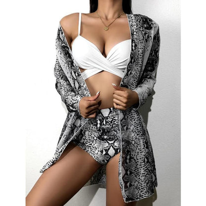 Kit Biquíni Estampado Hot Pants + Kimono Curto de Manga 2, P, M, G, GG