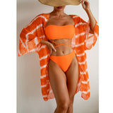 Kit Biquíni Estampado Hot Pants + Kimono Curto de Manga 2, P, M, G, GG