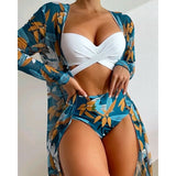Kit Biquíni Estampado Hot Pants + Kimono Curto de Manga 2, P, M, G, GG
