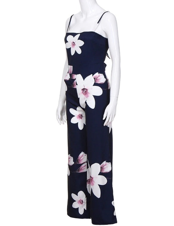 Macacão Floral Laço Pantalona - Loja Style Me