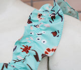 Vestido Floral de Verão Babados Decotado