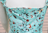 Vestido Floral de Verão Babados Decotado
