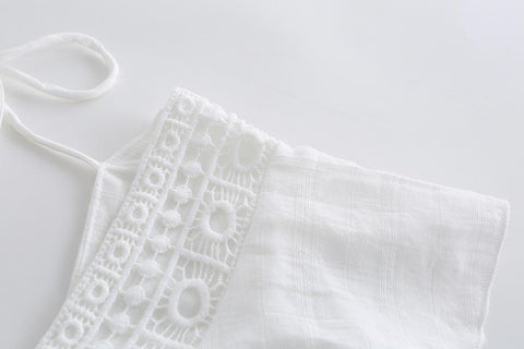 Vestido Branco c/ Renda Costas Decotadas Verão - Loja Style Me