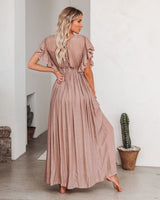 Vestido Longo de Botão Manga Curta Praia - Loja Style Me