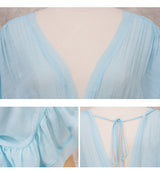 Vestido Longo de Botão Manga Curta Praia - Loja Style Me