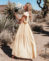 Vestido Longo de Botão Manga Curta Praia - Loja Style Me