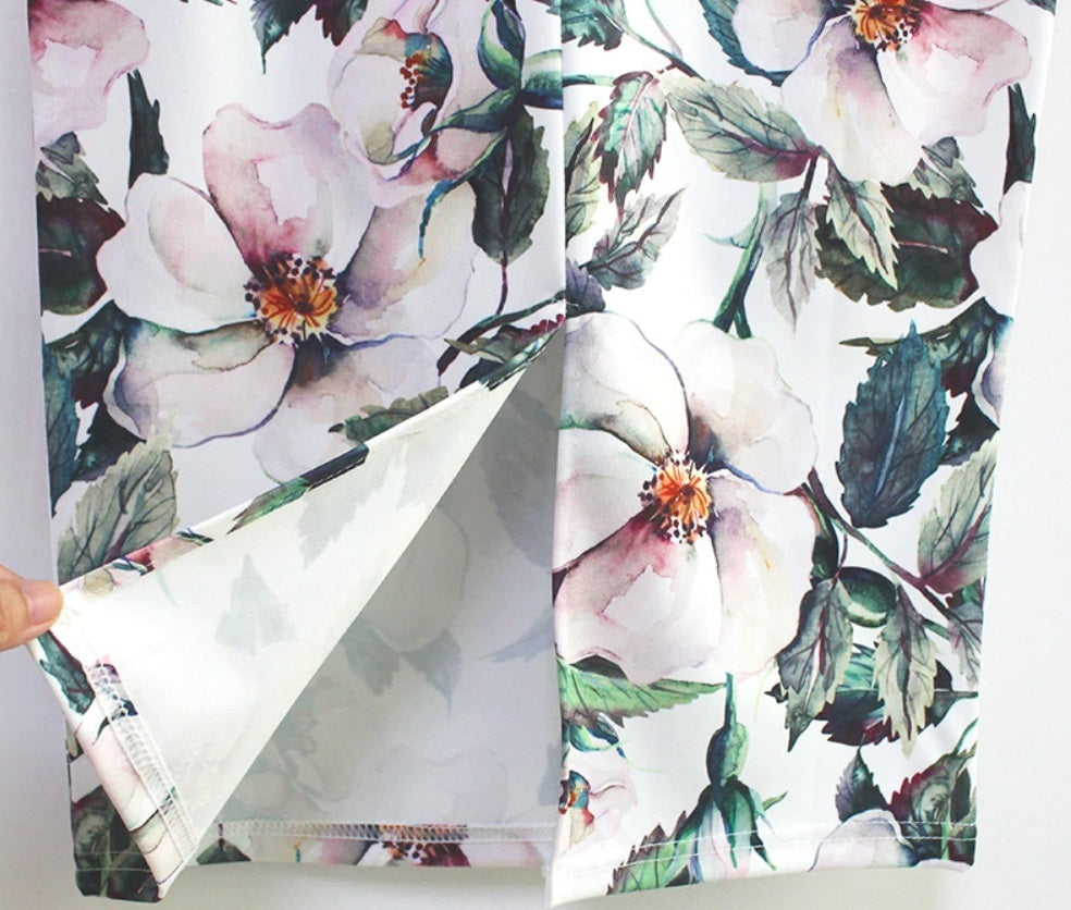 Saia Lápis Midi Office Floral - Loja Style Me