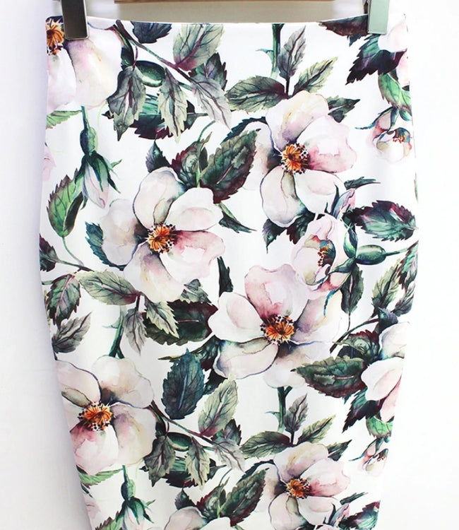 Saia Lápis Midi Office Floral - Loja Style Me