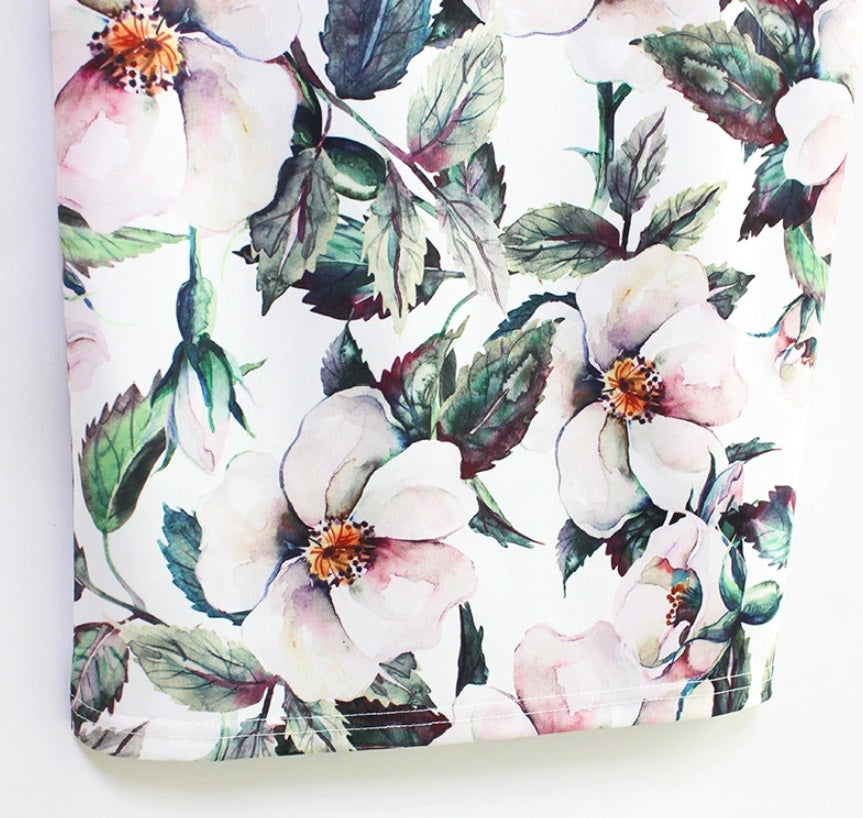 Saia Lápis Midi Office Floral - Loja Style Me