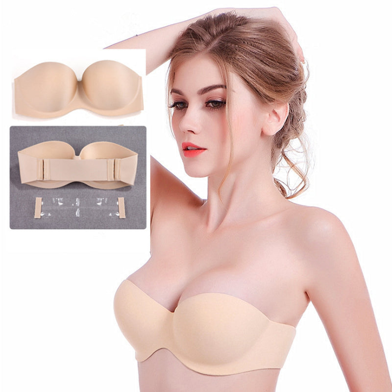 Sutiã Bustiê Costas Silicone Push Up