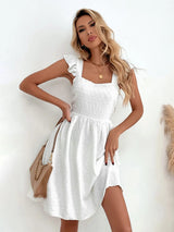 Vestido Branco Curto Alcinha de Babado, PP, P, M, G