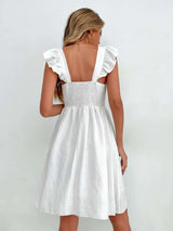 Vestido Branco Curto Alcinha de Babado, PP, P, M, G